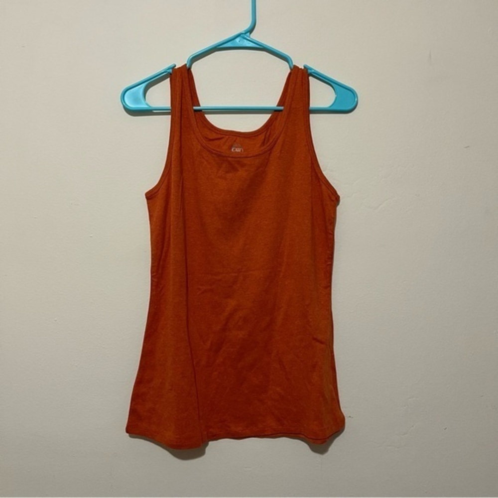 cato | orange cotton blend tank top | medium